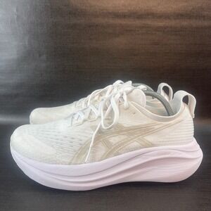 ASICS Gel Nimbus 27 Women's size 8.5 Triple White Running Comfort Trainer Shoes
